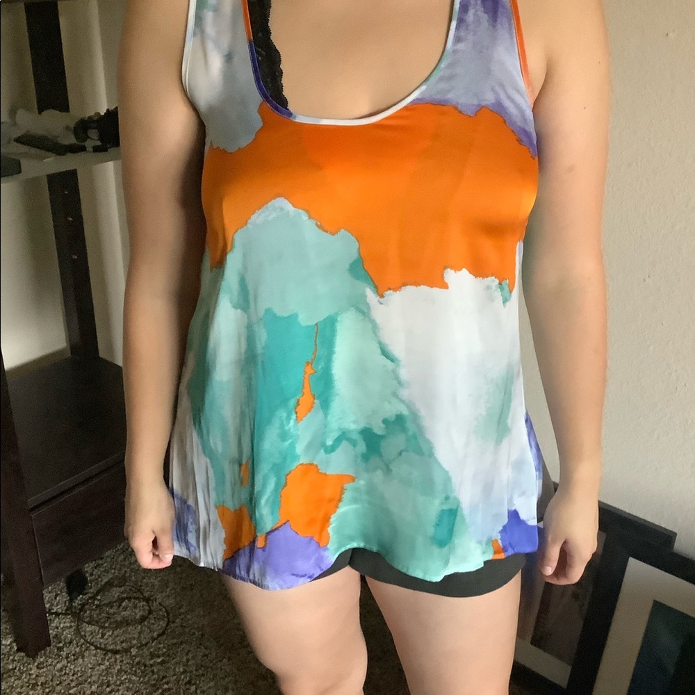 BB Dakota watercolor silk tank